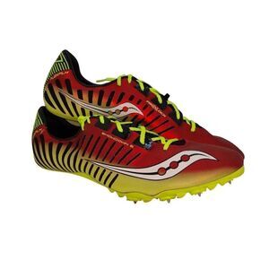 Saucony Showdown 2 Mens Pre-owned Red & Neon Green Track Shoes - sz. 11